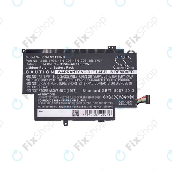 Akkumulátor Lenovo ThinkPad Yoga 12, Yoga S1, 3150mAh, Li-Pol, 14.8V, 45N1704, HQ