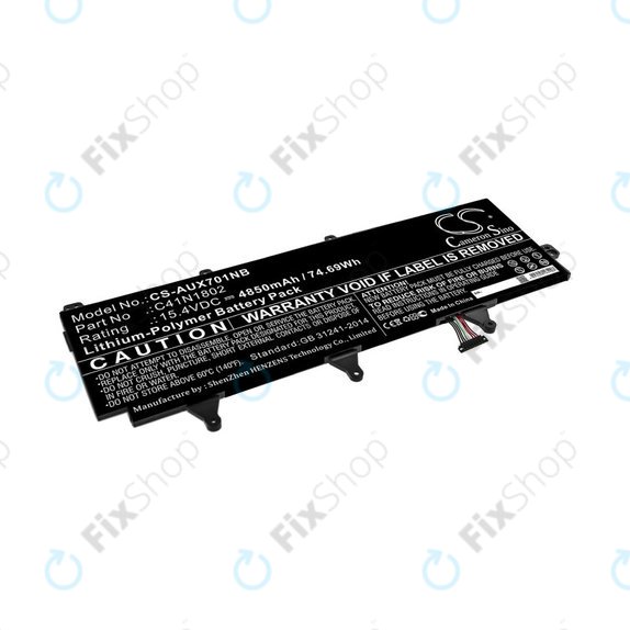 Akkumulátor Asus Zephyrus Gx701, Rog Zephyrus S Gx701, Rog Gx701, 4850mAh, Li-Pol, 15.4V, C41N1802, HQ