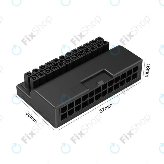 ATX 24 tűs 90°-os alaplapi tápcsatlakozó adapter