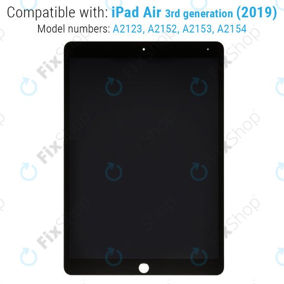 LCD Kijelző iPad Air (3rd Gen 2019), Black, Érintőüveg keret nélkül, Refurbished