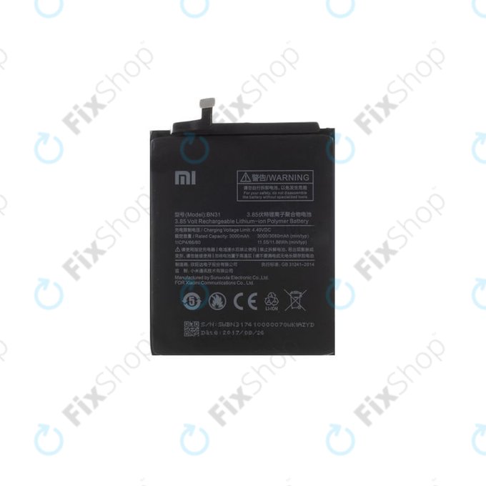 Xiaomi Redmi Note 5A, Redmi S2 (Redmi Y2) - Akkumulátor BN31 3080mAh - 46BN31G05014 Genuine Service Pack