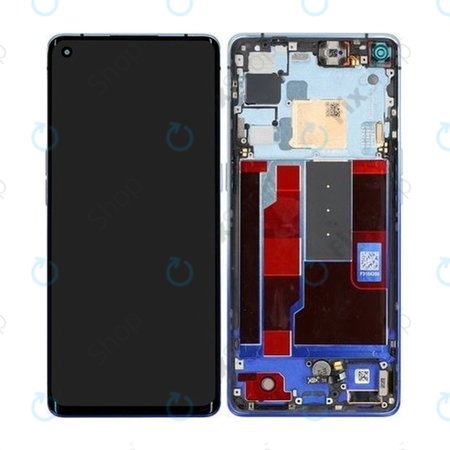 Oppo Find X2 Neo - LCD Kijelző + Érintőüveg + Keret (Starry Blue) - 4904018 Genuine Service Pack