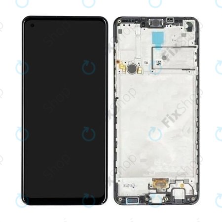 Samsung Galaxy A21s A217F - LCD Kijelző + Érintőüveg + Keret (Black) - GH82-22988A, GH82-23137A , GH82-24641A, GH82-24642A, GH82-23089A Genuine Service Pack