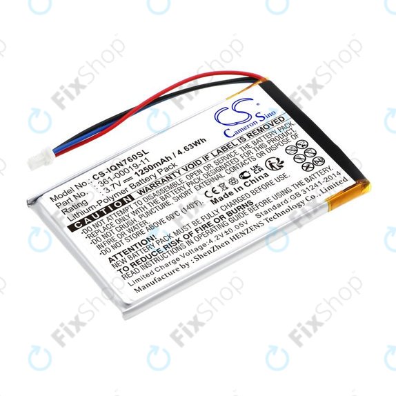 Akkumulátor Garmin Nüvi 700, 710, 760, 765, Nuvi 3590, 1250mAh, Li-Pol, 3.7V, 361-00019-11, HQ
