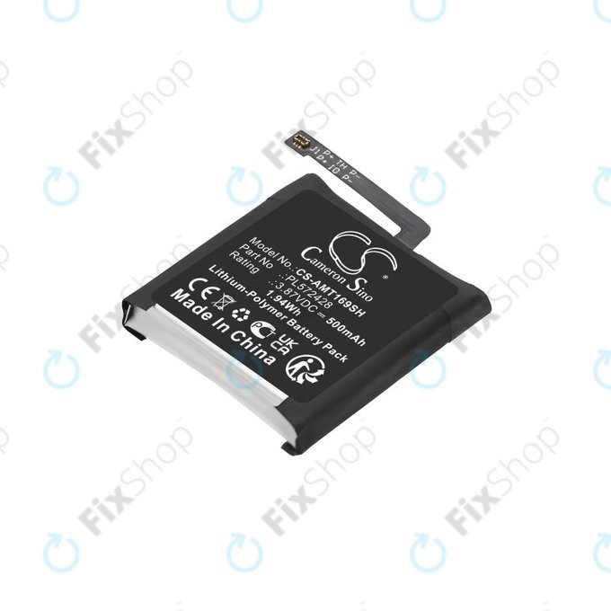 Akkumulátor Amazfit T-Rex 2, A2169, A2170, 500mAh, Li-Pol, 3.87V, PL572428, HQ