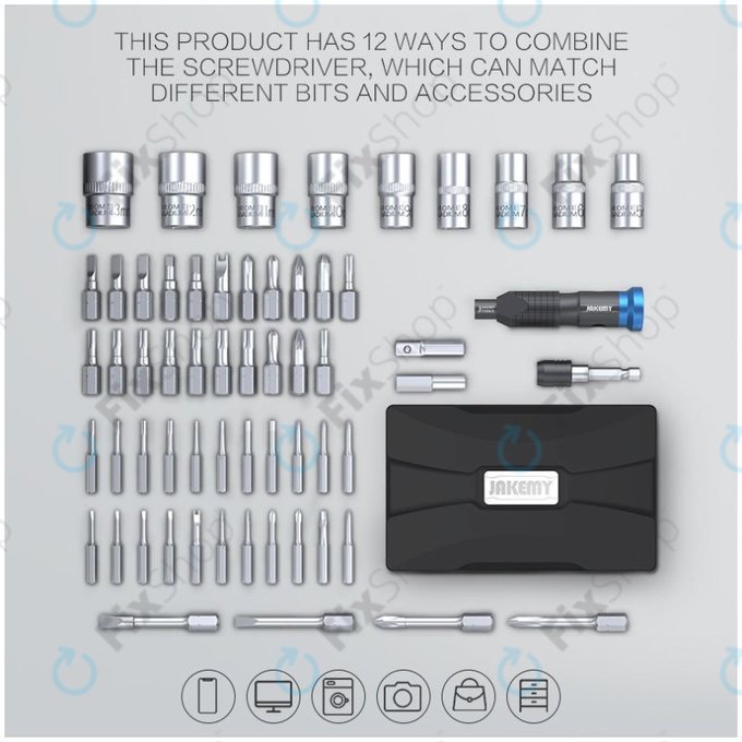 Jakemy JM-6125 - Háztartási Csavarhúzó Készlet 60in1