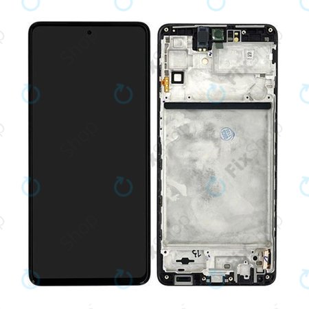 Samsung Galaxy M53 5G M536B - LCD Kijelző + Érintőüveg + Keret (Black) - GH82-28812A, GH82-28895A Genuine Service Pack