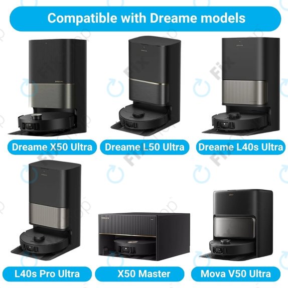 Pótalkatrész készlet Dreame X50 Ultra, L50 Ultra, L40s Ultra, L40s Pro Ultra, X50 Master, Mova V50 (1 pár főkefe, 2x Szűrő, 2x Oldalkefe)