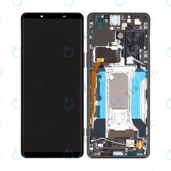 Sony Xperia 5 III - LCD Kijelző + Érintőüveg + Keret (Black) - A5033714A Genuine Service Pack