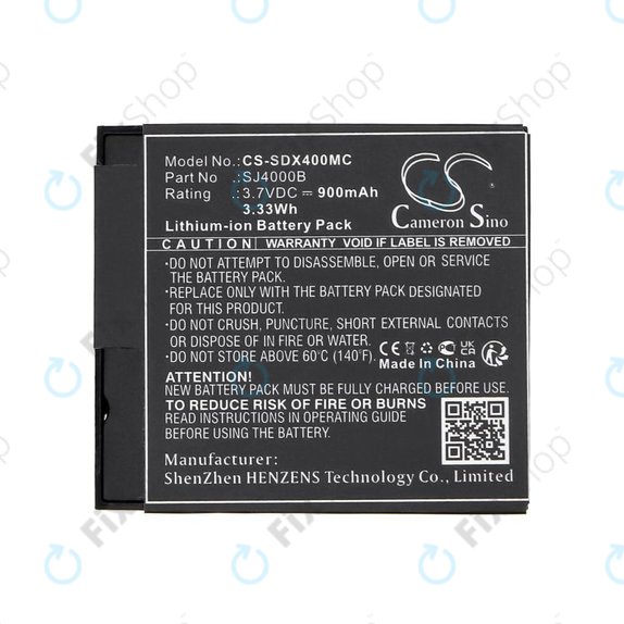 Akkumulátor SJCAM SJ4000, SJ5000, 900mAh, Li-Ion, 3.7V, SJ4000B, HQ