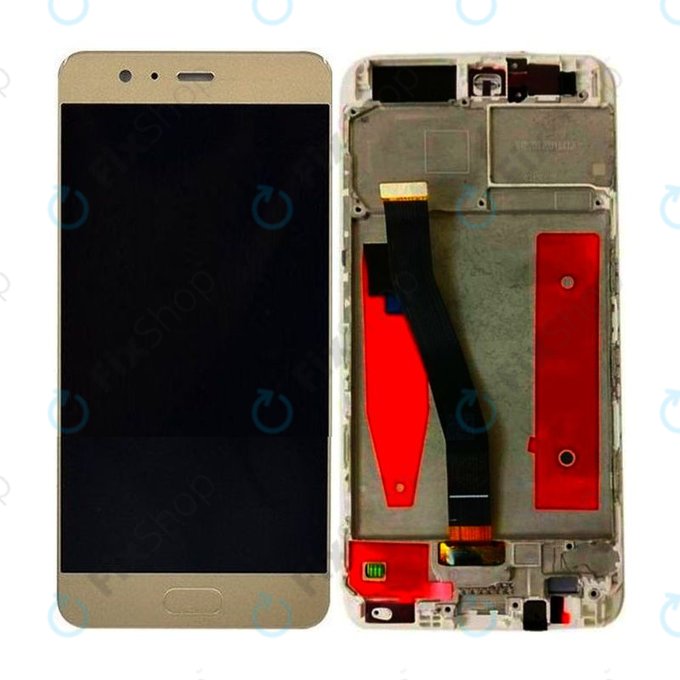 Huawei P10 - LCD Kijelző + Érintőüveg + Keret (Gold) TFT