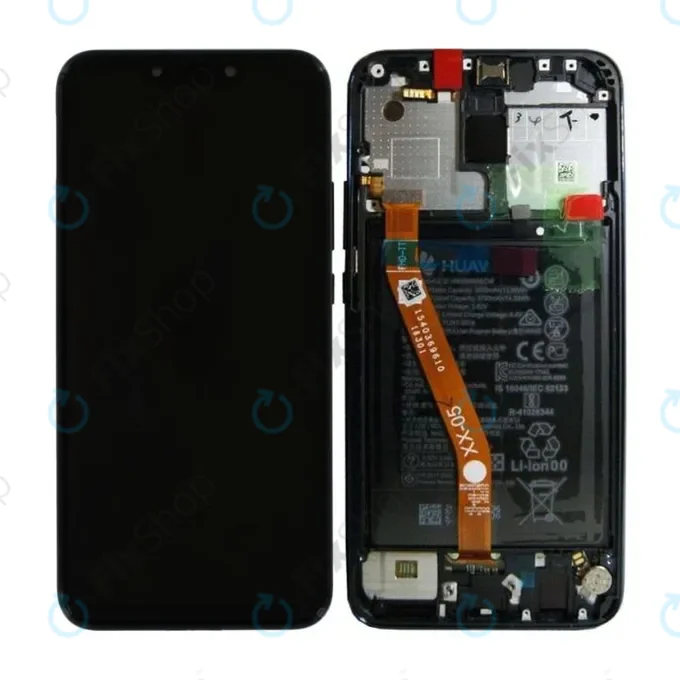 Huawei Mate 20 Lite - LCD Kijelző + Érintőüveg + Keret + Akkumulátor (Black) - 02352DKK, 02352GTW Genuine Service Pack