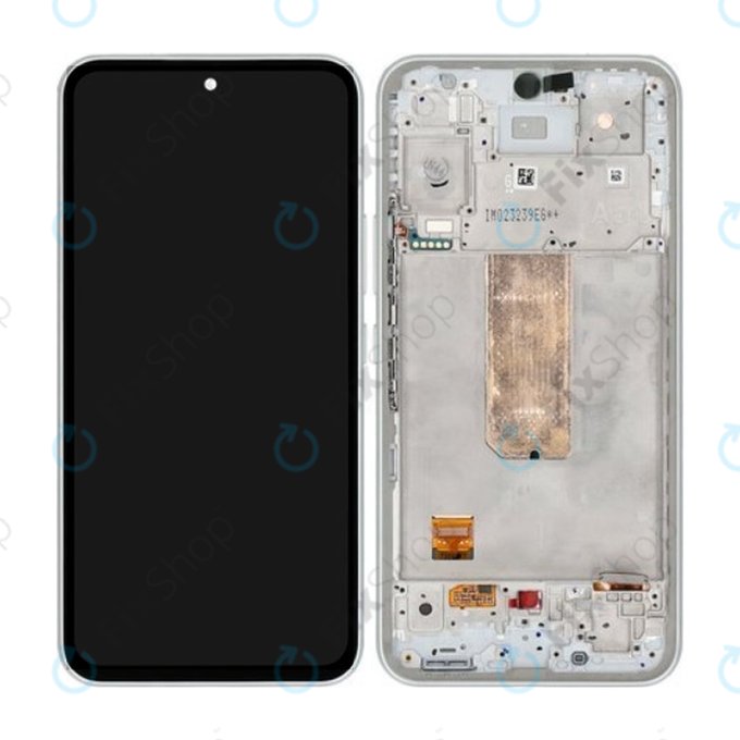 Samsung Galaxy A54 5G A546B - LCD Kijelző + Érintőüveg + Keret (White) - GH82-31231B, GH82-31232B Genuine Service Pack
