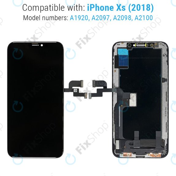 Kijelző iPhone XS, Érintőüveg kerettel, Refurbished