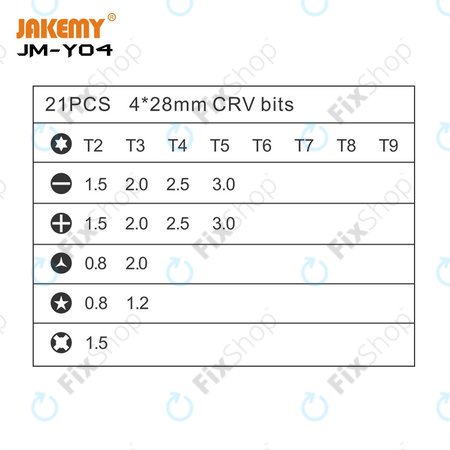 Jakemy JM-Y04 - Elektromos Csavarhúzó + Mágneses Alátét 25in1