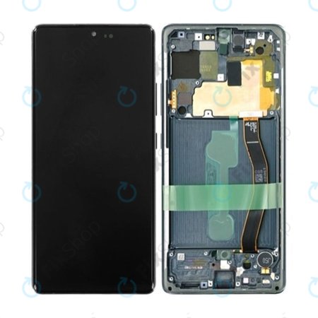 Samsung Galaxy S10 Lite G770F - LCD Kijelző + Érintőüveg + Keret (Prism Black) OLED