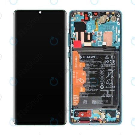 Huawei P30 Pro, P30 Pro 2020 - LCD Kijelző + Érintőüveg + Keret + Akkumulátor (Aurora) - 02352PGE Genuine Service Pack