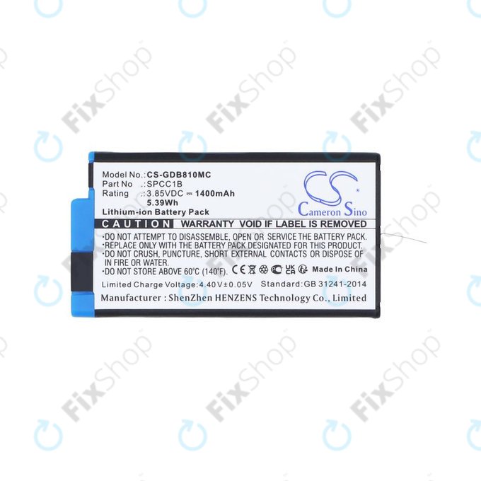 Akkumulátor GoPro Max, Max 360, Acbat-001, 1400mAh, Li-Ion, 3.85V, SPCC1B, HQ