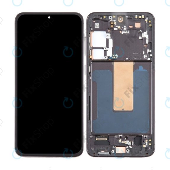 Samsung Galaxy S23 Plus S916B - LCD Kijelző + Érintőüveg + Keret (Phantom Black) TFT
