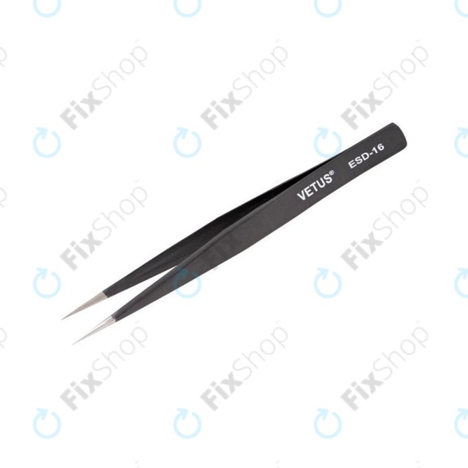 Vetus ESD-16 - Fém Csipesz (Antisztatikus) - Éles Hegyű (128mm)