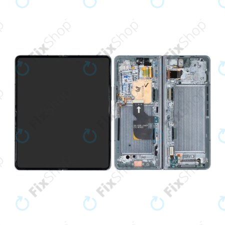 Samsung Galaxy Z Fold 4 F936B - LCD Kijelző + Érintőüveg + Keret (Graygreen) - GH82-29461B, GH82-29462B Genuine Service Pack