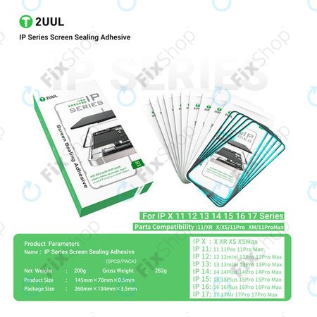 LCD kijelző tömítő ragasztó, iPhone 15 Plus, 2UUL SA15PS, (5db)