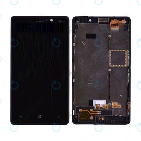 Nokia Lumia 820 - LCD Kijelző + Érintőüveg + Keret (Black) TFT