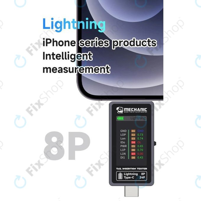 Mechanic T-824 - Töltőport tesztelő