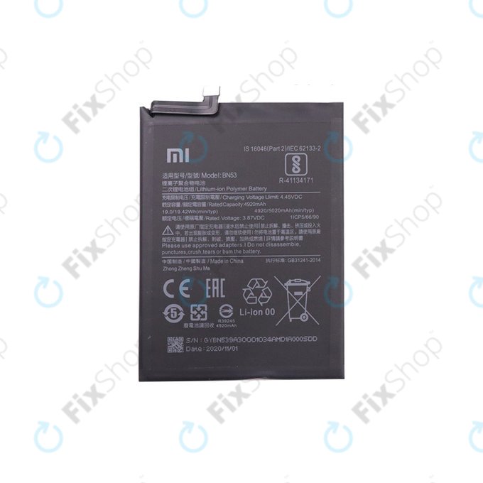 Xiaomi Redmi Note 9 Pro - Akkumulátor BN53 5020mAh - 46020000181G Genuine Service Pack