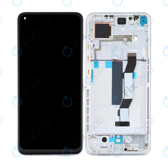 Xiaomi Mi 10T 5G M2007J3SY, Mi 10T Pro 5G M2007J3SG - LCD Kijelző + Érintőüveg + Keret (Luna Silver) TFT