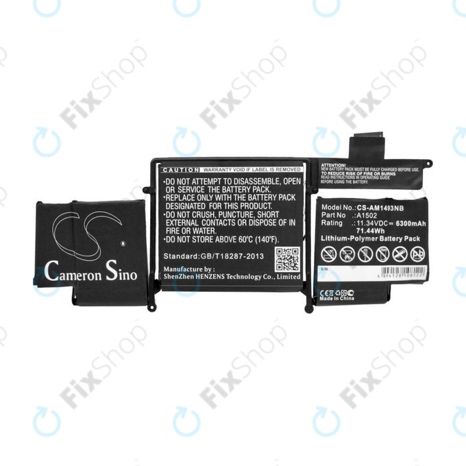 Apple MacBook Pro 13" A1502 (Late 2013 - Mid 2014) - Akkumulátor A1493 6300mAh HQ