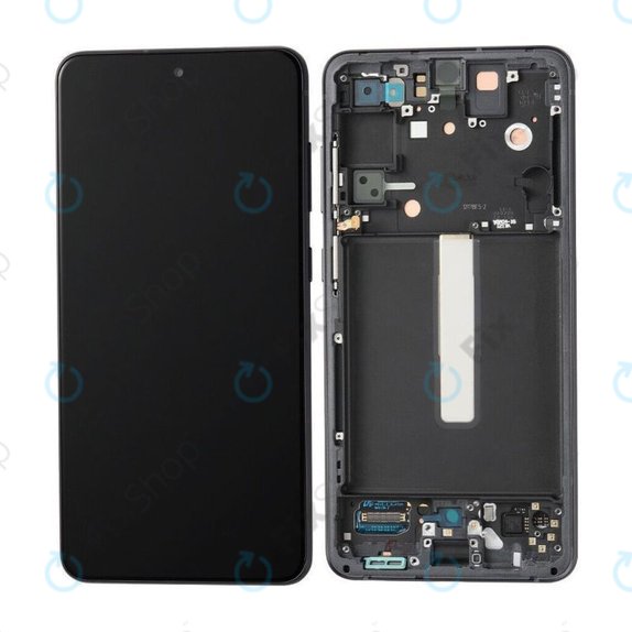 Samsung Galaxy S21 FE G990B - LCD Kijelző + Érintőüveg + Keret (Black) OLED