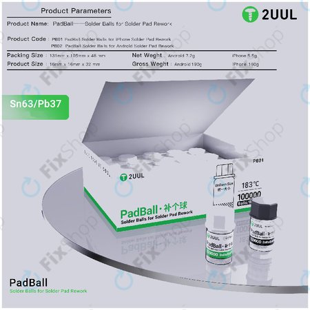 Forrasztógolyók Android szervizhez, 2UUL PB02