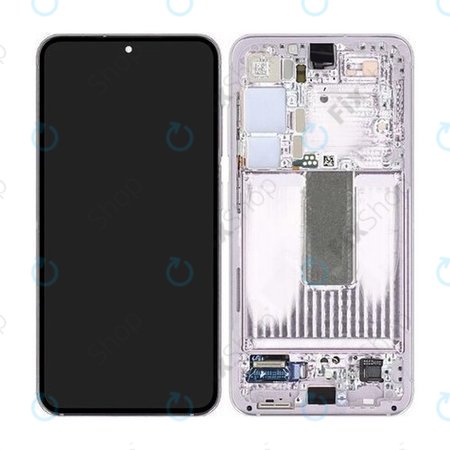 Samsung Galaxy S23 S911B - LCD Kijelző + Érintőüveg + Keret (Lavender) - GH82-30481D, GH82-30480D Genuine Service Pack