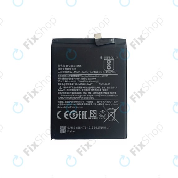 Xiaomi Mi A2 Lite (Redmi 6 Pro) - Akkumulátor BN47 4000mAh