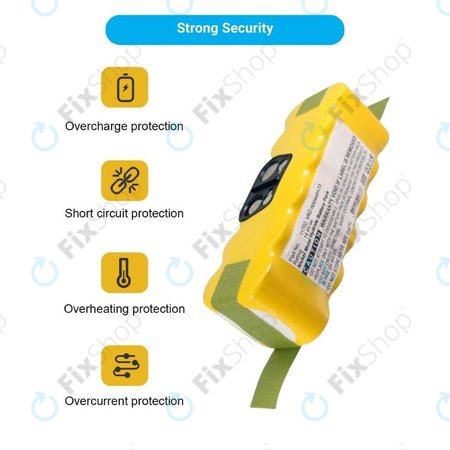 iRobot Roomba 500, 600, 700, 800, 900-series, R3, Scooba 450, Vileda 137173 - Akkumulátor 11702, GD-Roomba-500, VAC-500NMH-33 Ni-MH 14.4V 3500mAh