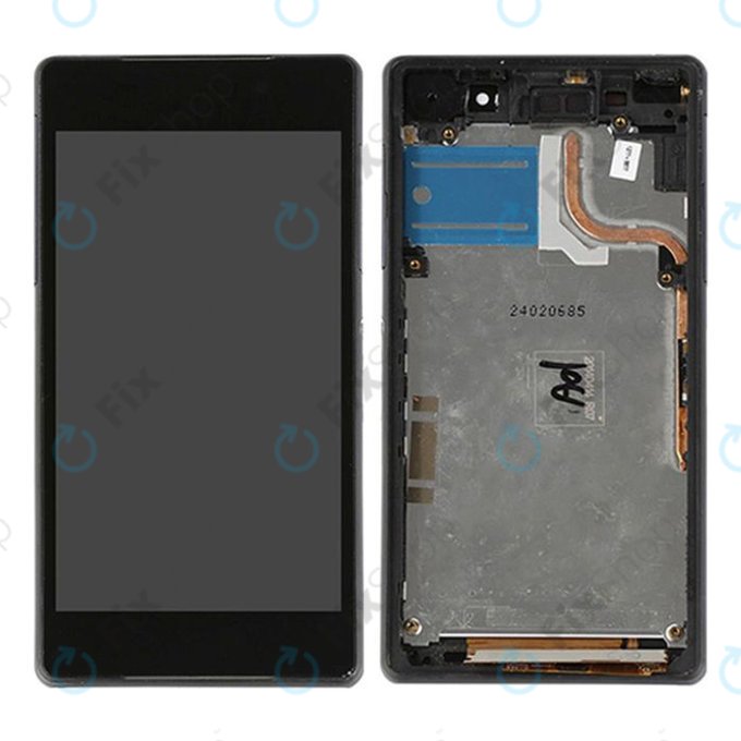 Sony Xperia Z2 D6503 - LCD Kijelző + Érintőüveg + Keret (Black) TFT