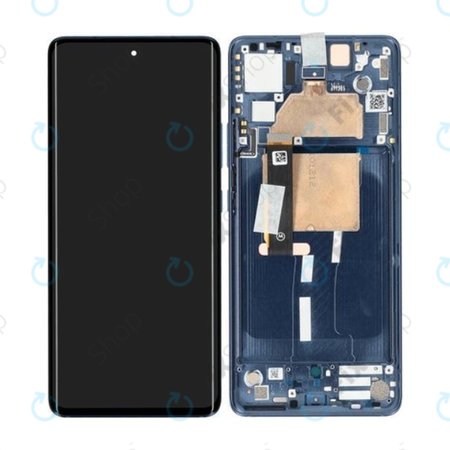 Motorola Edge 30 Fusion - LCD Kijelző + Érintőüveg + Keret (Neptune Blue) - 5D68C21190 Genuine Service Pack