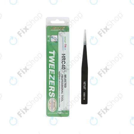 Vetus ESD-16 - Fém Csipesz (Antisztatikus) - Éles Hegyű (128mm)