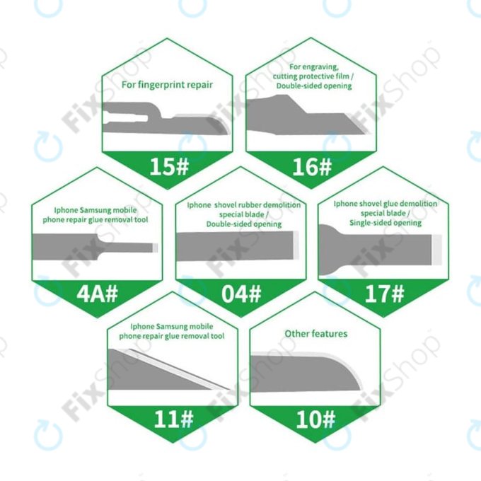 Relife RL-101B - Alaplapi CPU Ragasztó Eltávolító Késkészlet 8in1