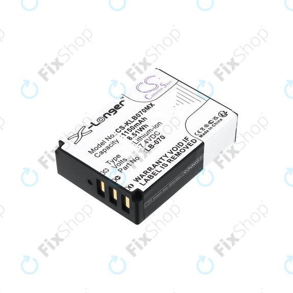 Akkumulátor Kodak PIXPRO S1, AZ651, AZ652, AZ901, 1150mAh, Li-Ion, 7.4V, LB-070, HQ