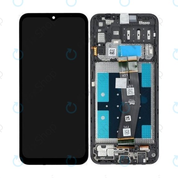 Samsung Galaxy A14 A145R - LCD Kijelző + Érintőüveg + Keret (Black) - GH81-23541A, GH81-23540A Genuine Service Pack