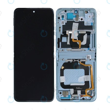 Motorola Razr 40 Ultra - LCD Kijelző + Érintőüveg + Keret (Glacier Blue) - 5D68C22597 Genuine Service Pack