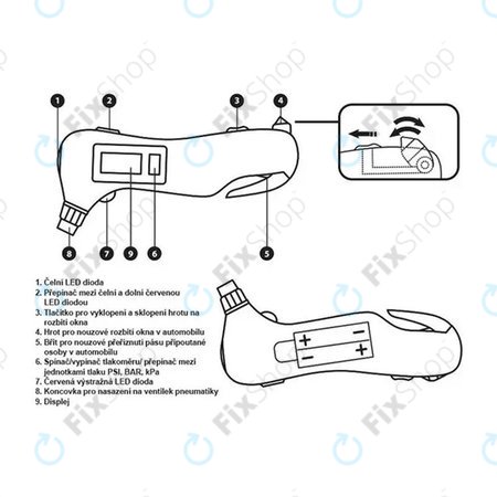 Extol Premium 8863050 Emergency - Gumiabroncsnyomásmérő