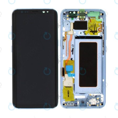Samsung Galaxy S8 G950F - LCD Kijelző + Érintőüveg + Keret (Coral Blue) - GH97-20457D, GH97-20473D, GH97-20458D, GH97-20629D Genuine Service Pack