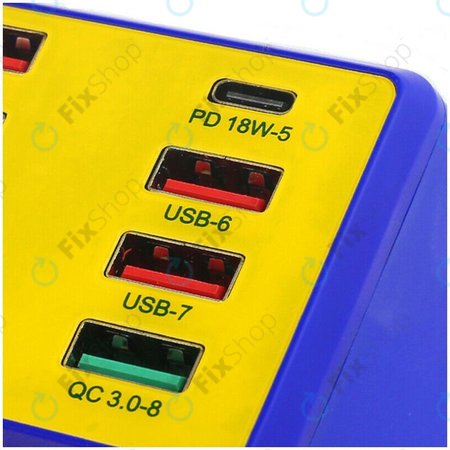 Mechanic iCharge 8 Pro - USB Töltőállomás (6x USB, 1x USB 3.0, 1x USB-C, 1x Vezeték Nélküli Töltő)