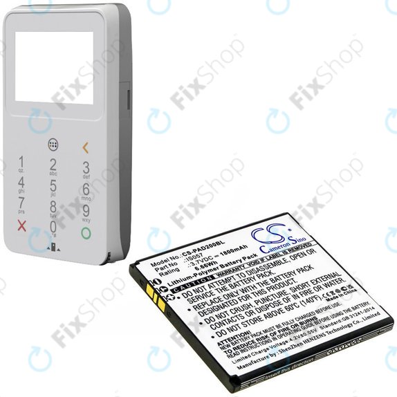 Akkumulátor Pax myPOS D200, D200T, IS275, D200, 1800mAh, Li-Pol, 3.7V, IS057, HQ