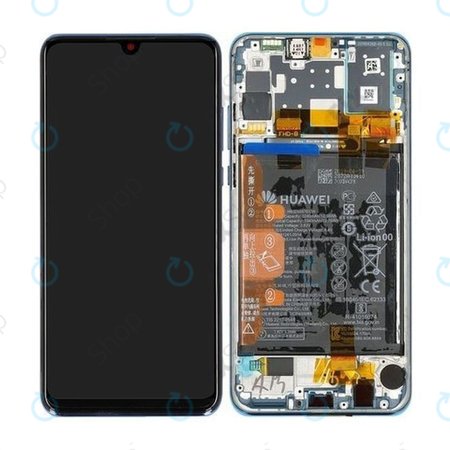 Huawei P30 Lite 2020 - LCD Kijelző + Érintőüveg + Keret + Akkumulátor (Peacock Blue) - 02353FQE, 02353DQS Genuine Service Pack
