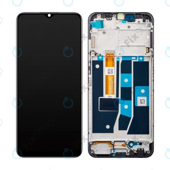 Oppo A54s CPH2273 - LCD Kijelző + Érintőüveg + Keret (Black) - 4908020 Genuine Service Pack