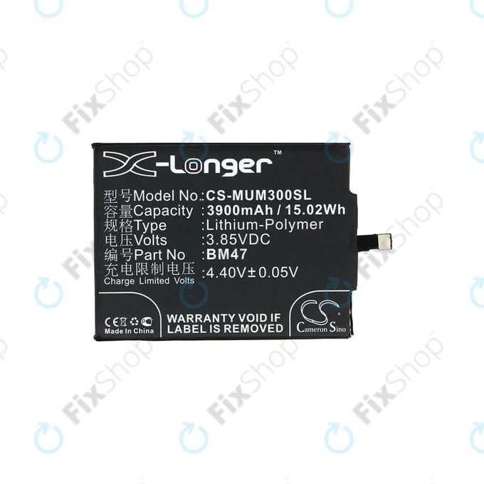 Xiaomi Redmi 3, 3S, 3 Pro, 4X - Akkumulátor BM47 3900mAh HQ